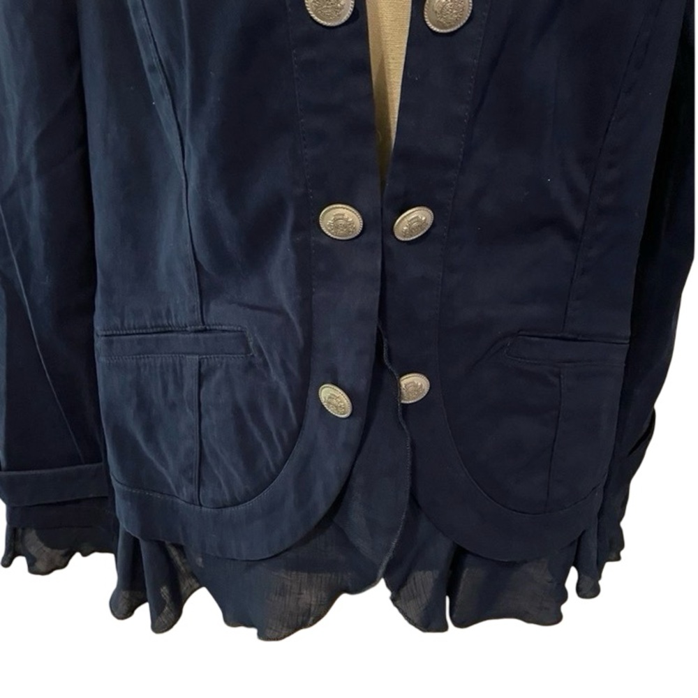Chico's Ruffle Hem Military Style Jacket - Picture 6 of 9